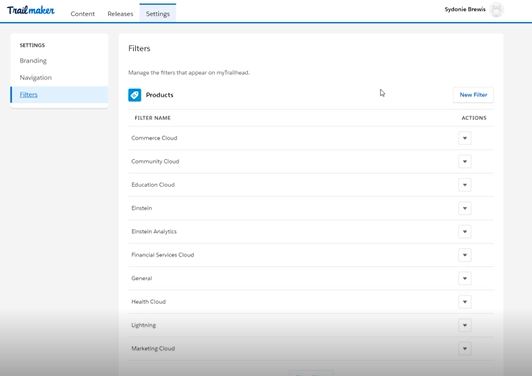 Creating Product Filters in Salesforce myTrailhead